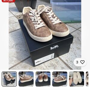 Coach Women's Sneakers Size 6 B Lowline Luxe Low Top Tan US G5061